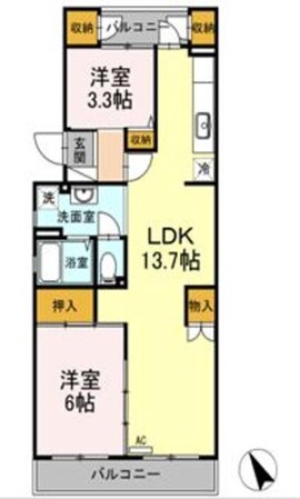 有馬持田マンションの物件間取画像